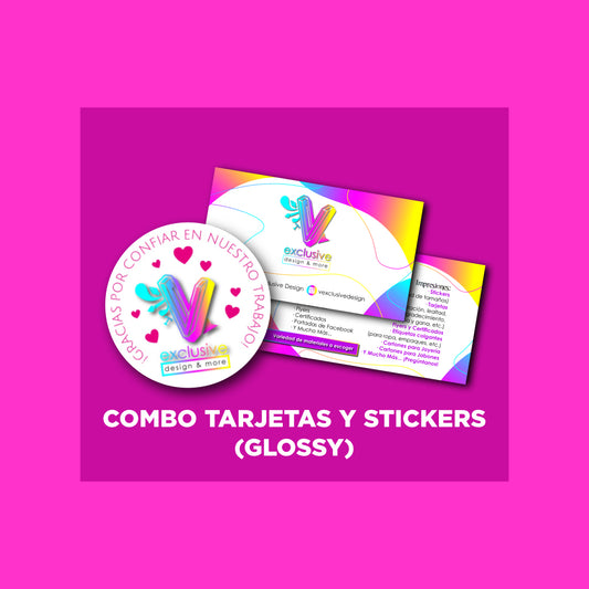 Combo Tarjetas y Stickers