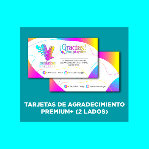 Tarjetas de Agradecimiento | PREMIUM+ (2 lado de impresión)