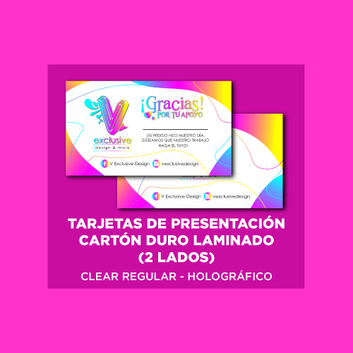 Tarjetas laminado glossy (2 lados de impresión)